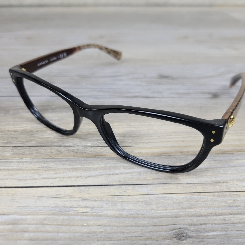 Coach Eyeglasses Frames HC 6082 T 5353 Black/Wild Beast Animal Print 53-17-135‎